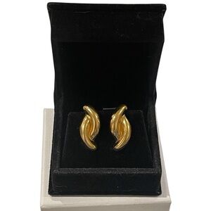 Christian Dior Vintage Clipon Gold Knot Twist Earrings 1980s Authentic